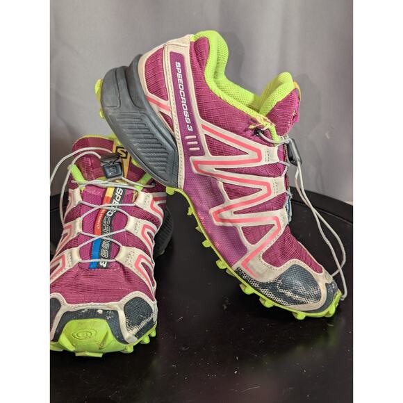 Saloman Shoes Womens 5.5 Speed Cross 3 Pink Outdoor Hiking Contagrip Clima - Picture 5 of 11